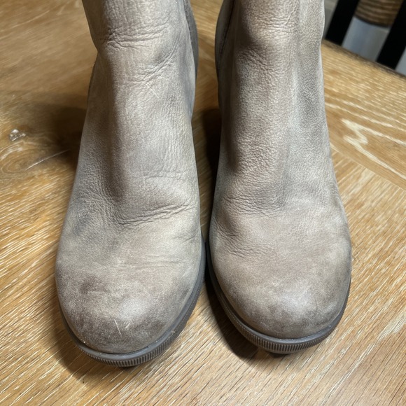 SOREL Joan of Arctic Wedge II Zip leather ankle boots sz 7 EU 38 Tan - Picture 2 of 8